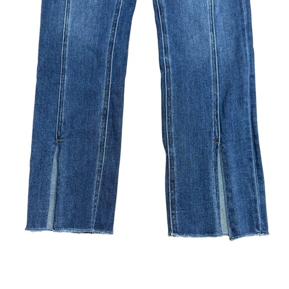 VERVET JEANS V2523 FRONT SEAM SPLIT LEG RAW HEM SZ 25 STRETCH STRAIGHT DENIM - Picture 5 of 9